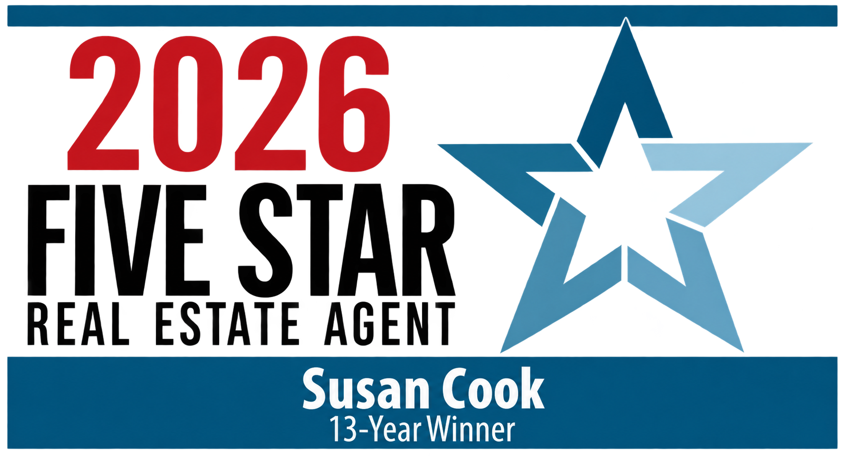 2026 Five Star Real Estate Agent — Susan Cook, 13-Year Winner